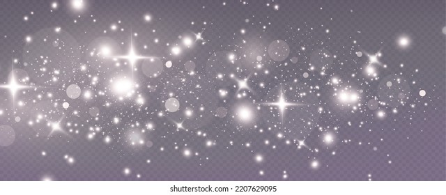 Realistic falling snow.Christmas background.Isolated on transparent background.