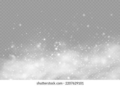 Cae nieve realista. Fondo de Navidad. Aislado sobre fondo transparente.
