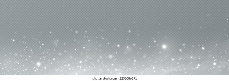 Cae nieve realista. Fondo de Navidad. Aislado sobre fondo transparente.