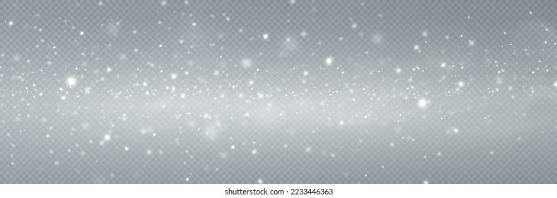 Cae nieve realista. Fondo de Navidad. Aislado sobre fondo transparente.