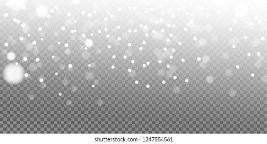 Realistic falling snowflakes isolated on transparent background. Shiny snowflakes.christmas background.