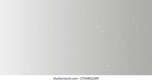 Realistisch fallende Schneeflocken einzeln auf transparentem Hintergrund.