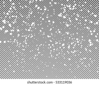 Realistic falling snowflakes. Isolated on transparent background. Vector illustration.