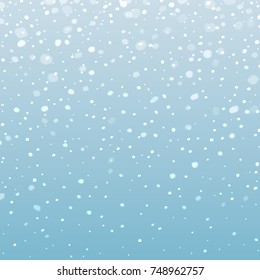 Realistic falling snowflakes. Isolated on blue background. Vector illustration, eps 10.
