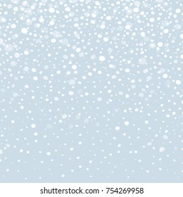 Realistic falling snowflakes. Isolated on blue background. Vector illustration, eps 10.
