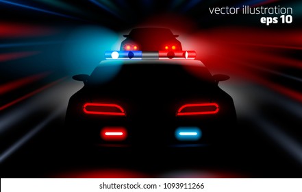 realistic fast police car chases the car