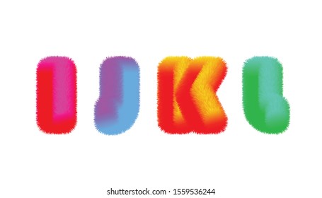 Realistic feather effect of English letters Fur Element, Branding, Game Design EPS10