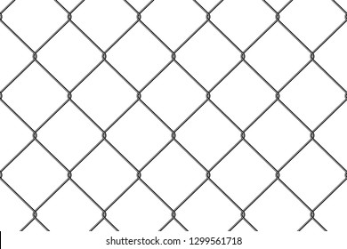 Realistic Fence Rabitz pattern. Seamless connection of protective grid. Vector rabitz grid. Robust, modern chrome-plated wire.