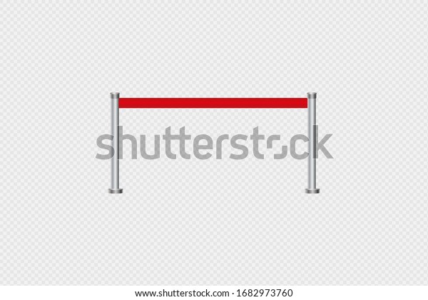 Realistic fencing for exclusive\
entrance or security zone. Silver barrier with red ribbon for VIP\
Presentation. Red rope for exhibition halls and car\
dealerships.