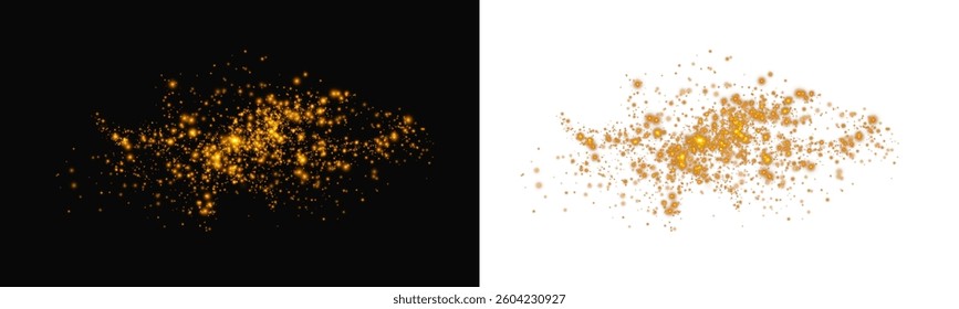 Realistic festive glitter particles with magic firefly lights.