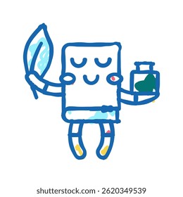 livro de ficção realista ícone doodle esboço vetor. sinal de livro de ficção realista. ilustração de símbolo isolado