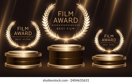 Realistic film awards ornaments vector design in eps 10