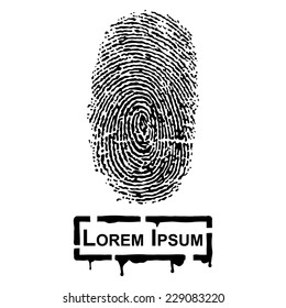 Realistic Fingerprint and frame for fill text