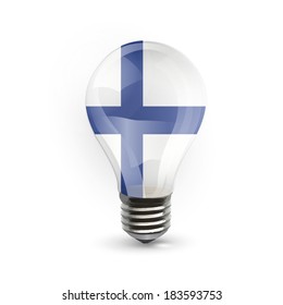 Realistic Finland bulb isolated over white. Vector design. 