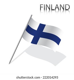 Realistic Finnish flag, vector illustration