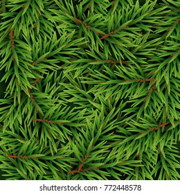 Realistic Fir Branches Background, Christmas Tree, Pine. Vector Illustration EPS10