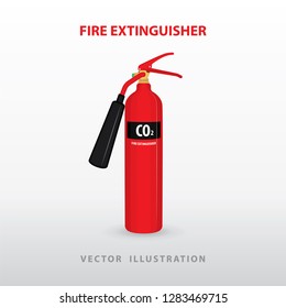 Realistic fire extinguisher vector illustration.
Fire extinguisher flat style icon.