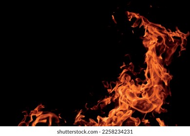 Realistic Fire flame in black background