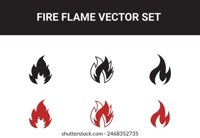 Realistic Fire Flame Vector black and red color 