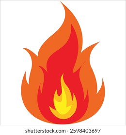 Realistic Fire Flame Vector | Burning Fire Icon | Fire Clipart | Hot Flame Illustration