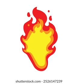 Realistic fire flame vector with dynamic movement and bright colors. Perfect for illustrations, branding, or designs needing a touch of warmth and energy, adding intensity and passion to your project.