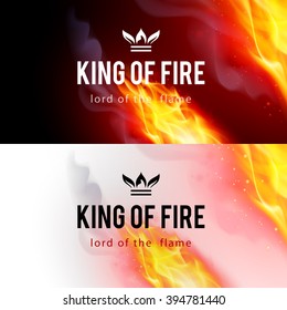 Realistic Fire Flames Effect on Black and White Backgrounds