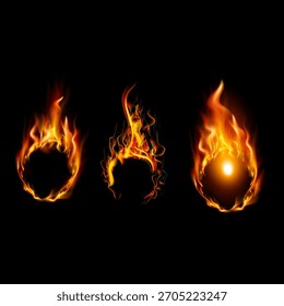 Realistische Flammen und Effekte auf transparentem Hintergrund