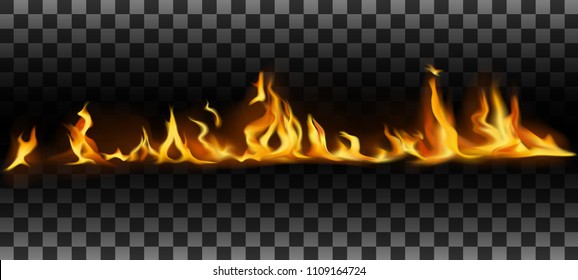 Realistic Fire Flames Flame Strip Stock Vector (royalty Free 