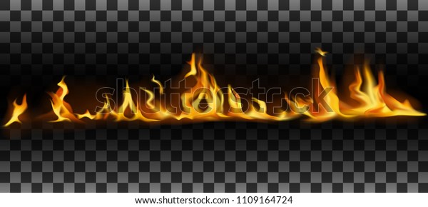 Realistic Fire Flames Flame Strip Stock Vector (Royalty Free ...