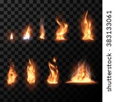 Realistic fire flames set