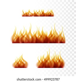 Realistic fire flames set