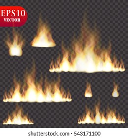 Realistic fire flames set