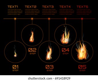 Realistic fire flames set