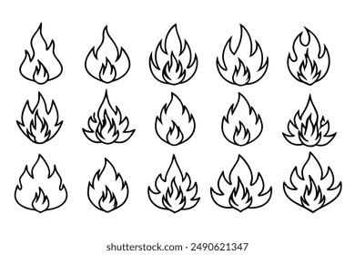 Diseño de arte de línea de fuego realista Ilustración audaz dibujo artístico
