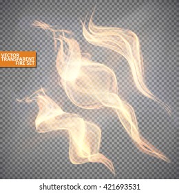 Realistic fire transparent effect element, abstract vector eps10. Magic Illustration