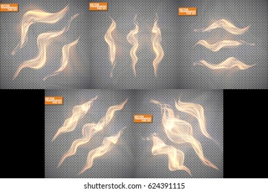 Realistic fire transparent effect element, abstract vector eps10. Magic Illustration