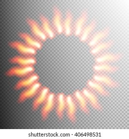 Realistic fire transparent effect frame. EPS 10 vector file included