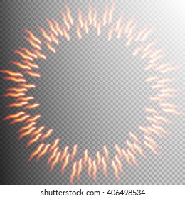 Realistic fire transparent effect frame. EPS 10 vector file included