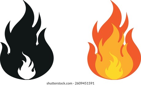 Realistic Fire Vector Illustration – High-Resolution Flame Art