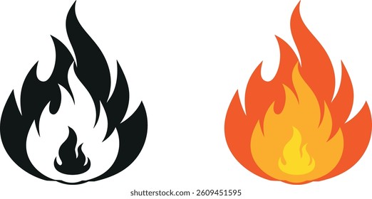 Realistic Fire Vector Illustration – High-Resolution Flame Art