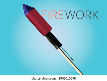 Realistic firework rocket made in vector