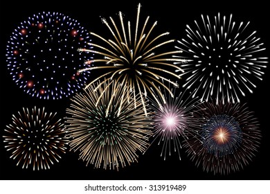 Realistic  fireworks background vector