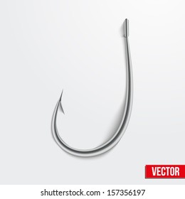 Realistic fishing hook vector illustration. Bright symbols. Editable and isolated.