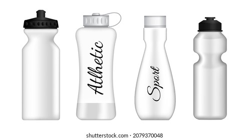 Realistic Fitness Bottle Drink Isolated, Mock Up Sport Water Plastic Bottle, Flask Blank Mock Up Bottle. Eps Format