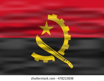 realistic flag angola