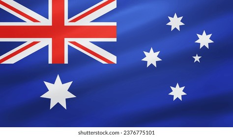 Bandera realista de Australia. Ilustración del vector