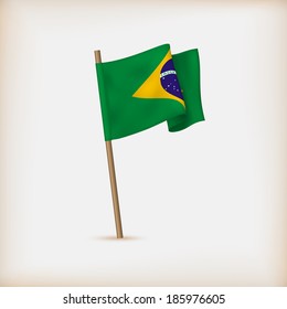 Realistic Flag Of Brazil. Vector