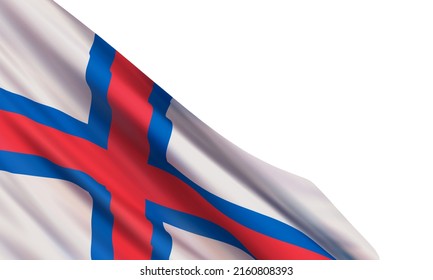 The realistic flag of Faroe Islands isolated on a white background. Vector element for Flag day, Constitution Day, Saint Olav's Day.	