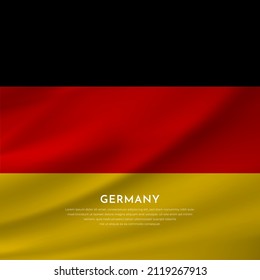 Bandera realista de la ilustración vectorial de Alemania. Día de la independencia de Alemania con una bandera realista. Ilustración del vector de la bandera ondulante