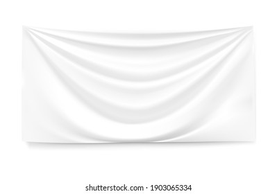 Realistic flag hanging over the edges. Vector illustration isolated on white background. EPS10.